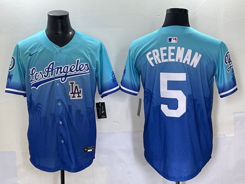 Men 2025 Los Angeles Dodgers 5 Freeman Blue Nike MLB Jersey Daoqite style 8